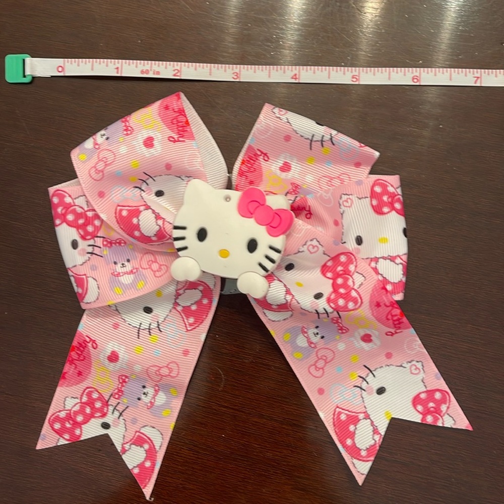 Hello Kitty Pink Patterned Hair Bow